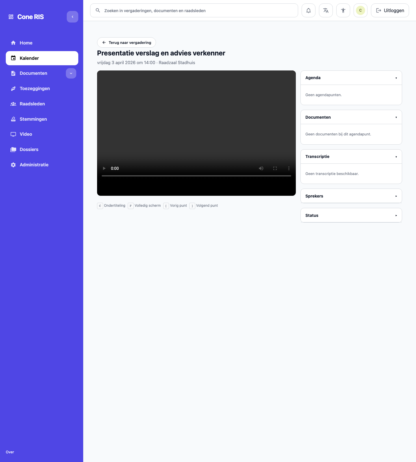 Vergadering kijkpagina